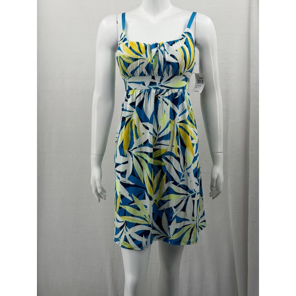 Jamie & Layla Dress Womens Small Blue Tropical Sundress Summer Beach Resort